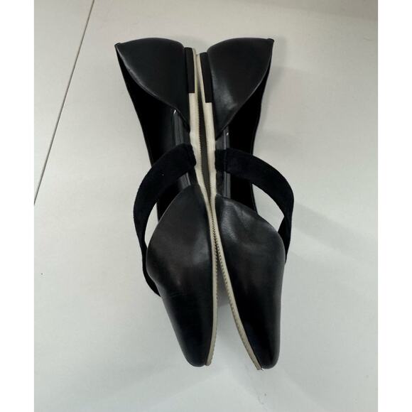 Anthropologie Sava Leather Flats with Suede Detail Black Pointed Toe 7.5 EU38 r1 - Picture 3 of 8